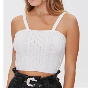 NWT Forever 21 Sweater Knit Cropped Cami Cream Sz M